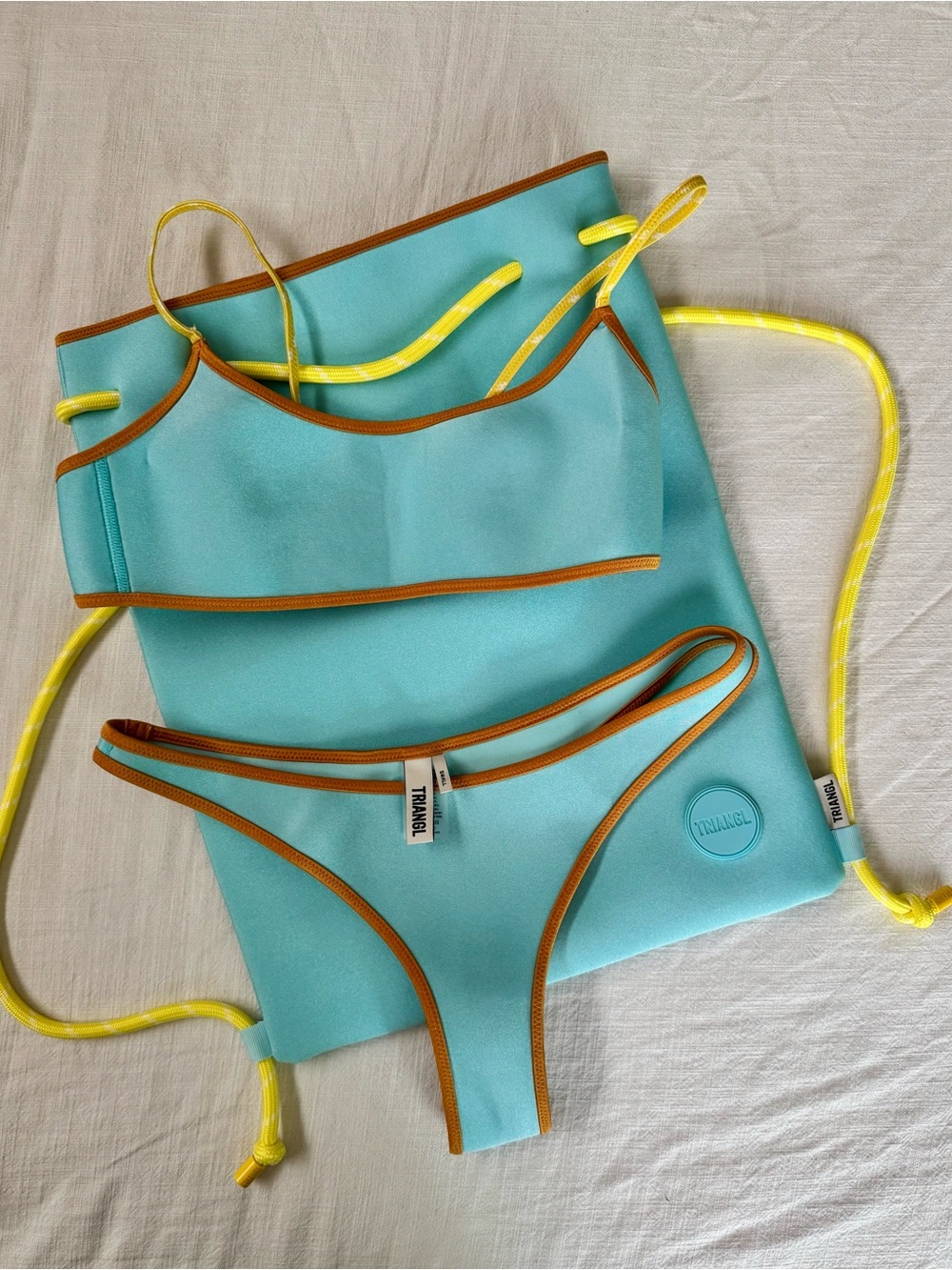 🩵 Triangl MICA - ROQUE crop bikini set - top small+, bottom small WORN ONCE